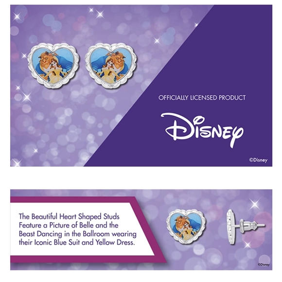Disney Beauty and the Beast heart stud earrings - Picture 8 of 8